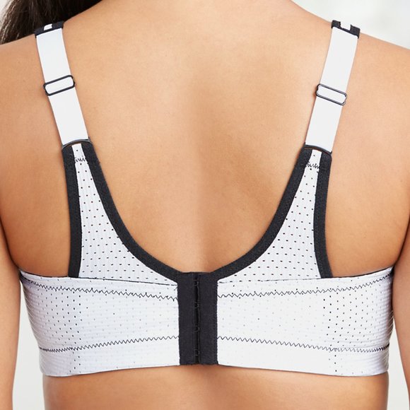 Set of 3! 32C Glamorise SPORT Bra (DOUBLE-LAYER) Wicking (UNDERWIRED) WHITE NEW - Picture 5 of 13